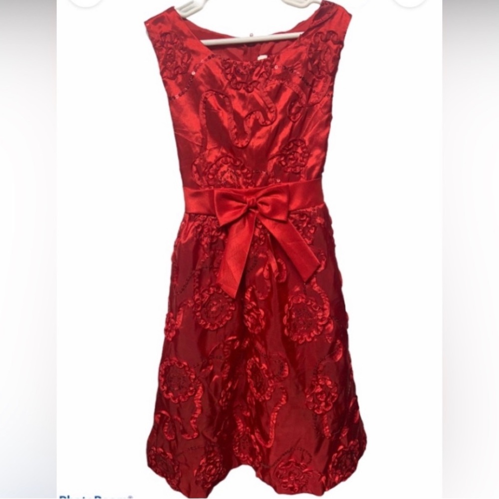 Rare Editions Red Floral Kids Dress